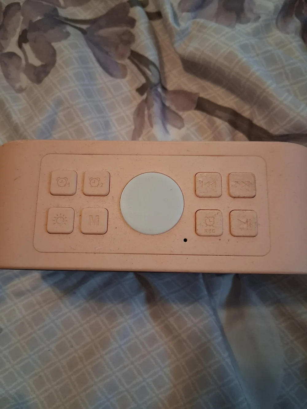 Compact Pink LED Mirror Alarm Clock with Sleek Display
